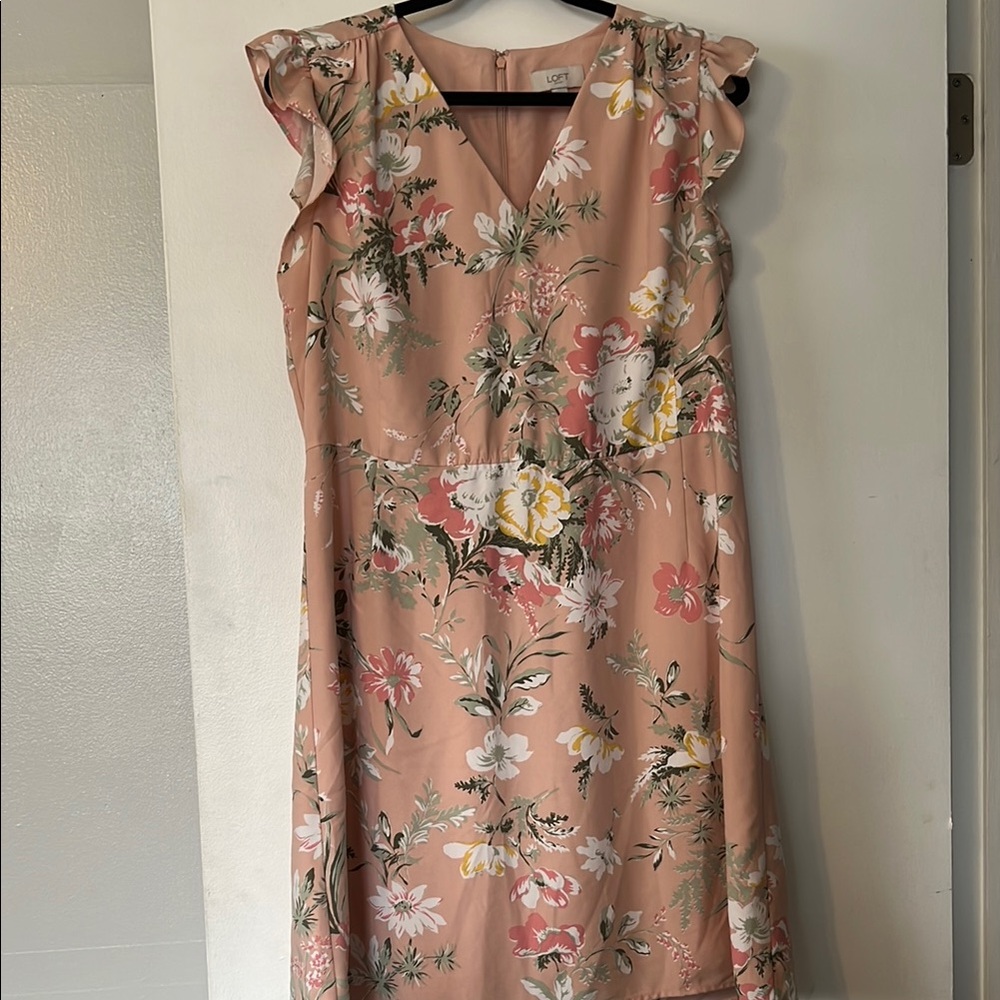 LOFT Floral V-Neck Dress